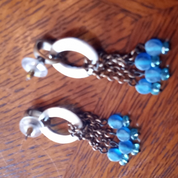 Stunning Enamel and Beaded Earrings, Pierced - Picture 3 of 4